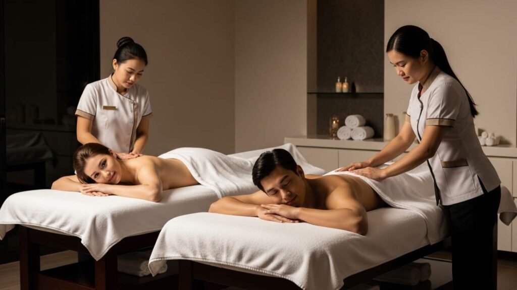 Couples relaxing spa day Dubai